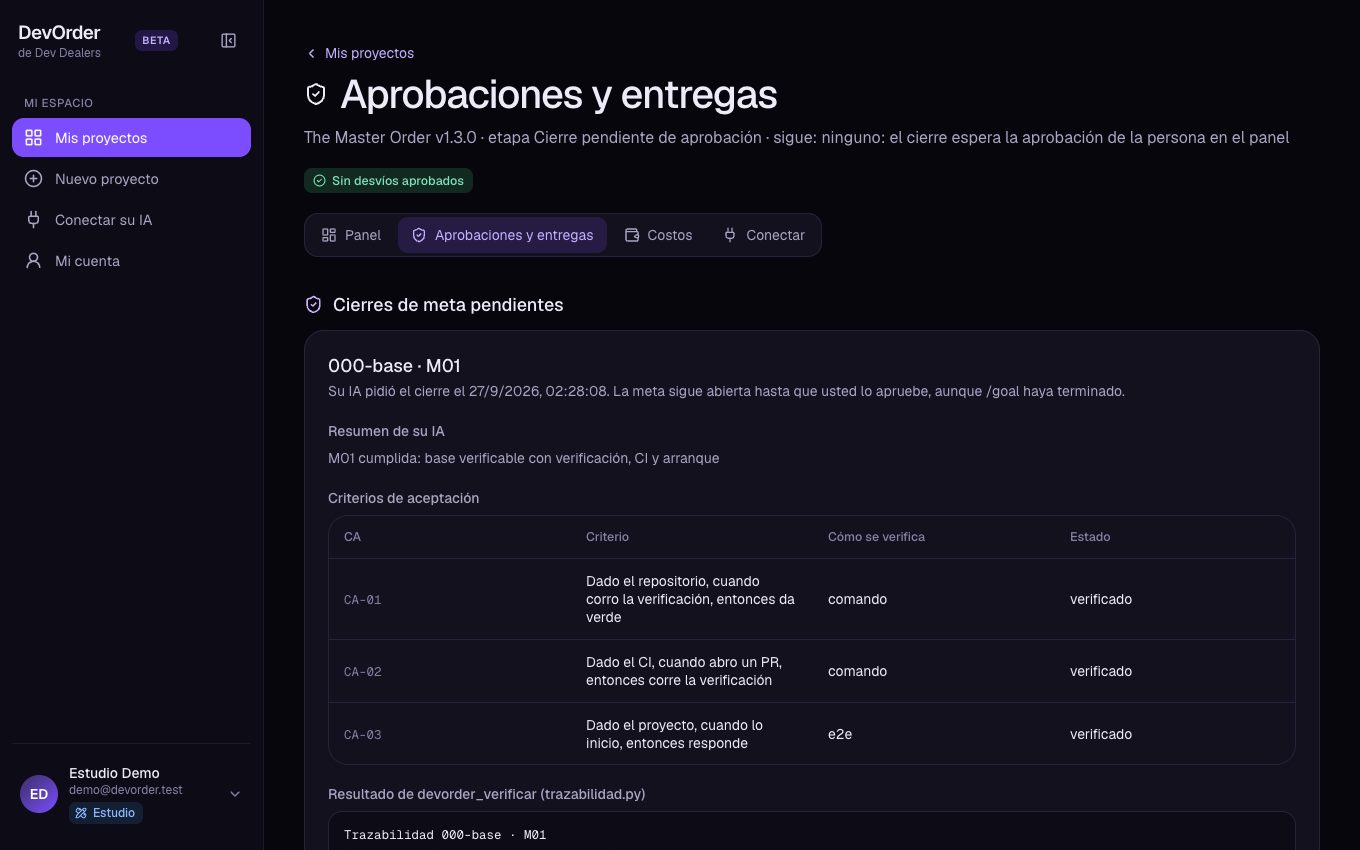 Aprobación de cierre con los criterios de aceptación y el resultado de la verificación